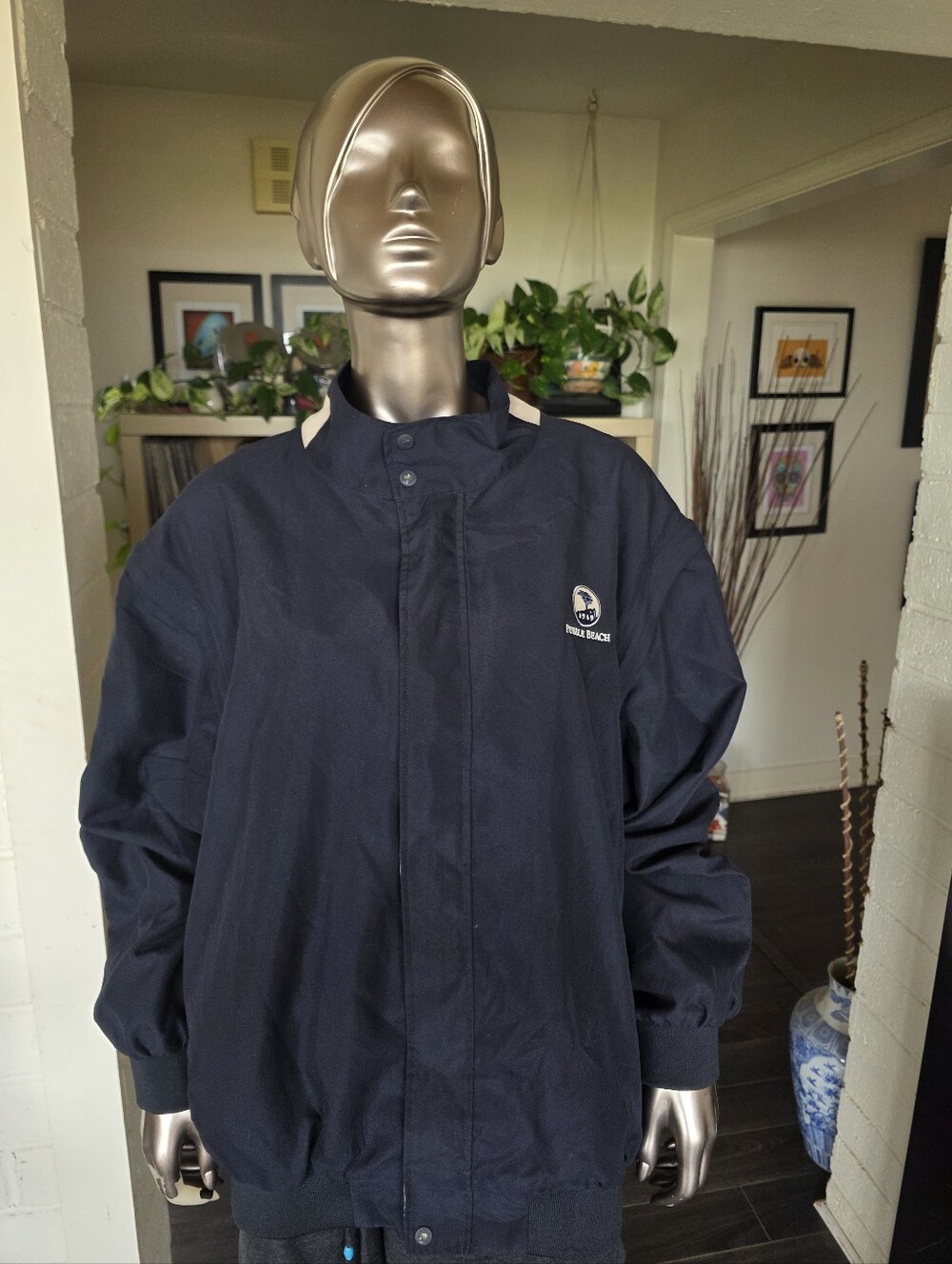 Ahead Navy & White Men's Pebble Beach Golf Jacket w/Detachable Sleeves